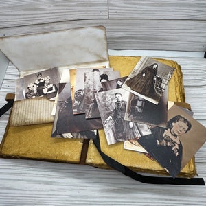 Junk Journal efêmera foto digital antiga + envelope criado à mão efêmera diário scrapbooking mídia mista