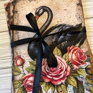 Ordures ménagères papier/pages Black Swans 8 pages fournitures de journal scrapbooking éphémères techniques mixtes artisanat