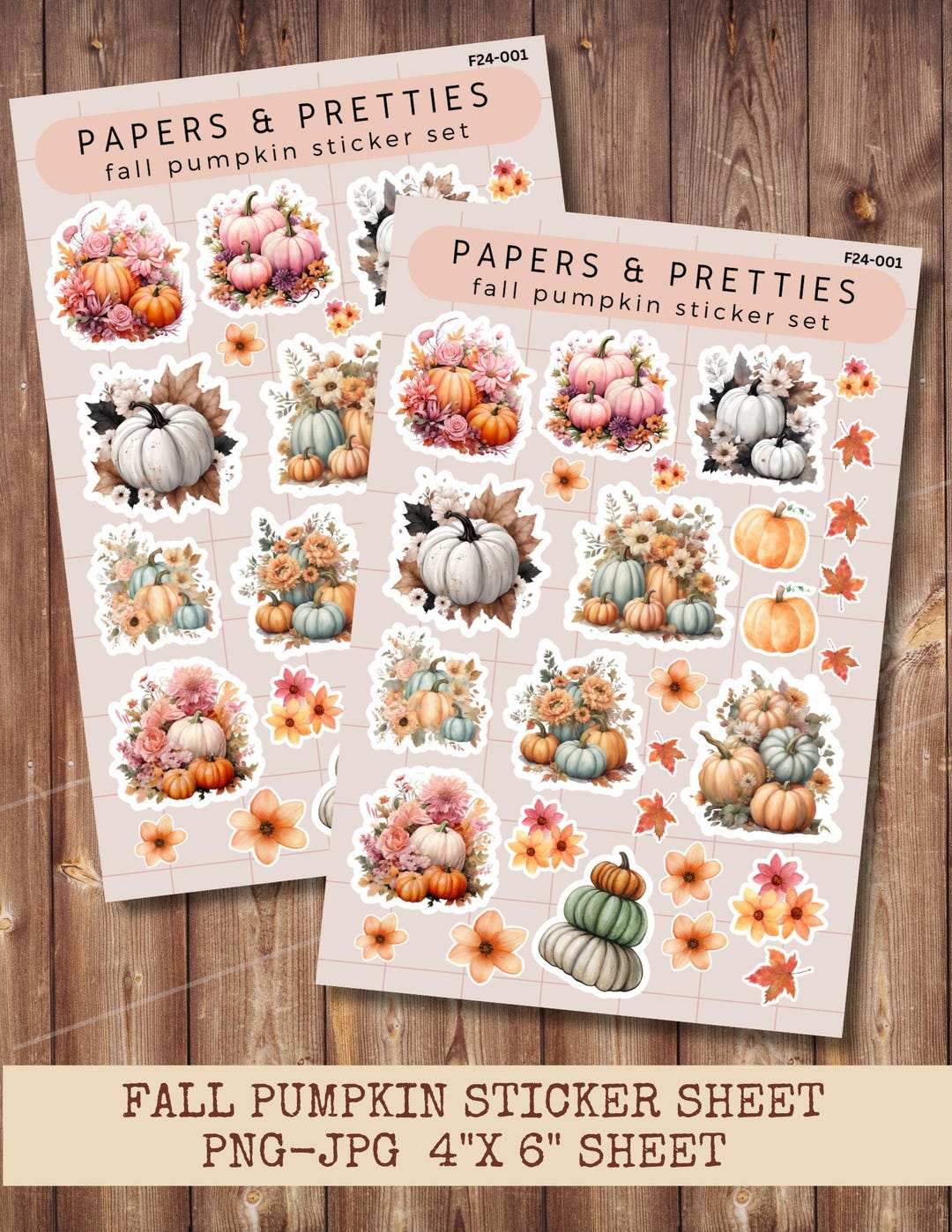 Fall Pumpkins Sticker Sheet Printable - Watercolor Pumpkins, Stickers ...