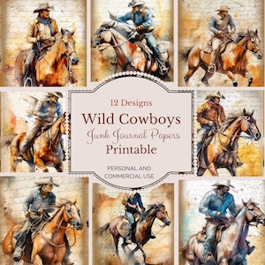 Western, Cowboy, Rodeo, Ranch Life Junk Journal Kit Paper, Digital Collage Sheet, Digital Junk Journal wild west, ephemera, paper crafts