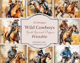 Western, Cowboy, Rodeo, Ranch Life Junk Journal Kit Paper, Digital Collage Sheet, Digital Junk Journal wild west, ephemera, paper crafts