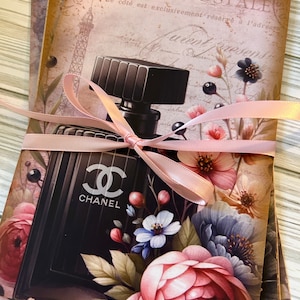 Junk Journal Pages “Black De Perfume” artesanías de álbumes de recortes efímeras 10 diseños únicos medios mixtos