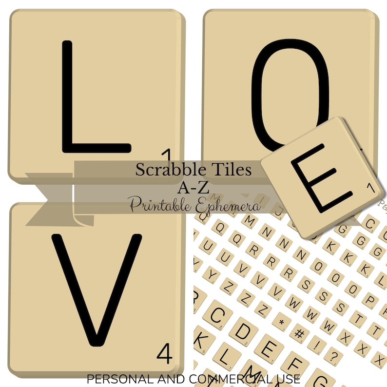 Scrabble Letters Tiles, Junk Journal Ephemera, Word Quotes, Alphabet ...
