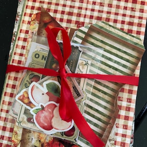 Kit vintage de coisas efêmeras para colheita de maçã, diário lixo, scrapbooking, artesanato, suprimentos para diário
