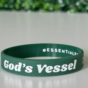 Gods Vessel Wristband Christian Gift Christian Friendship Bracelet Green + White