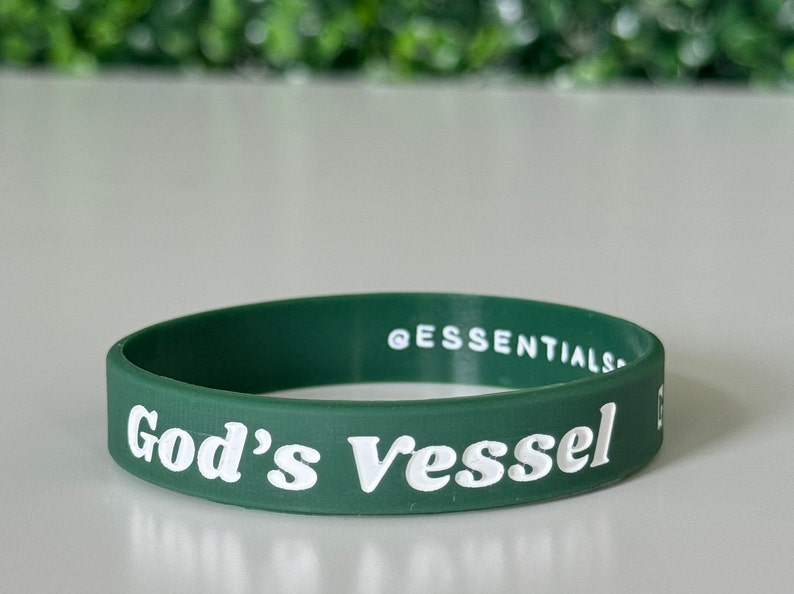 Gods Vessel Wristband Christian Gift Christian Friendship Bracelet Green + White