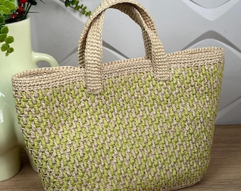 Summer Crochet Tote Bag Pattern + Video Tutorial, Raffia Beach Bag