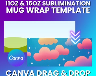 11oz 15oz Mug Wrap Template Set Mug Template Mug Full Wrap Template Sublimation Mug Template Mug Press Mug Template Canva Editable