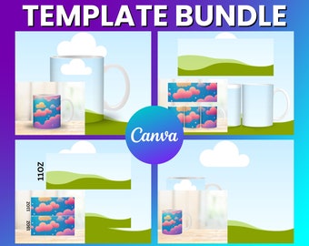 Kubek Canva Przeciągnij i upuść Mockup 11oz 15oz Canva Pełny Wrap Mockup 11oz Makieta kubka do kawy 3 Makieta kubka Szablon Canva Makieta nakładki na kubek