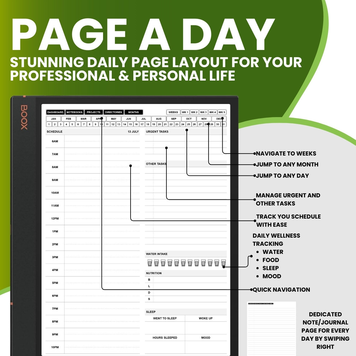 Onyx Boox Air 1 2 3 Ultra Daily Planner, Calendar, Onyx Templates ...