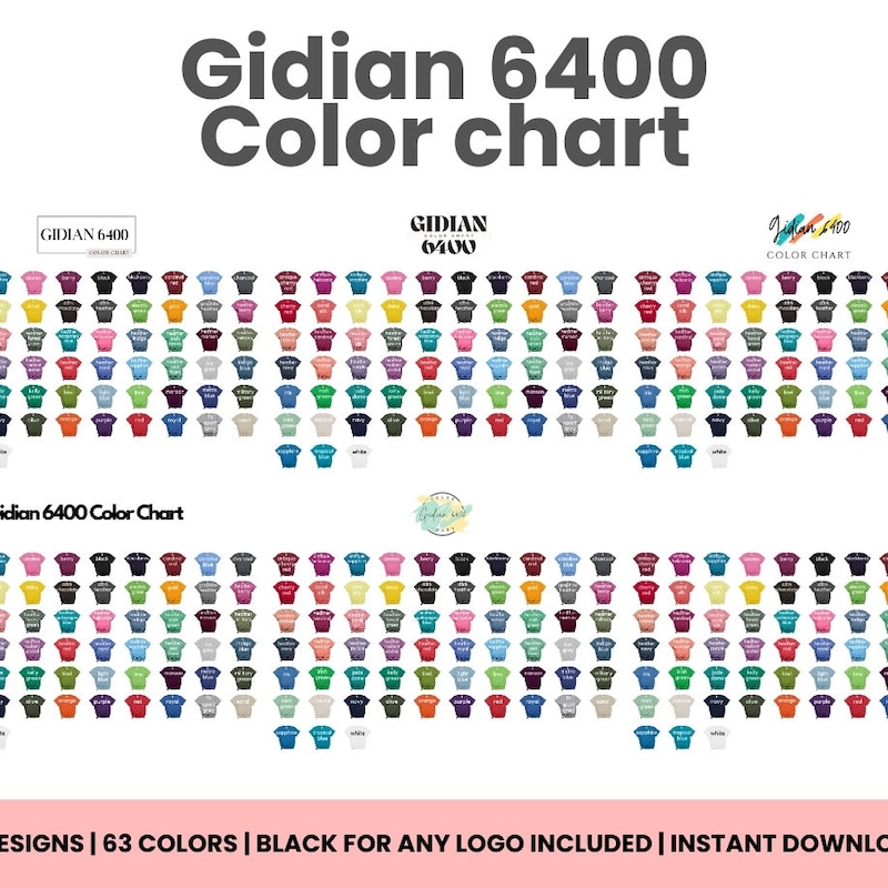 Gildan 6400 Color Chart 2024 Etsy