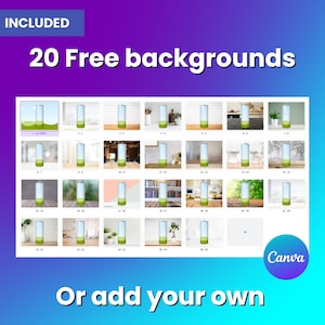 Canva Tumbler Drag and Drop Mockup Bundle Rotating Tumbler Mockup Add Your Own Background Mockup Canva Tumbler Template Backgrounds Included image 4