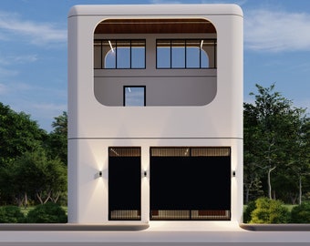 Diseño de casa único con altillo / 4 dormitorios / 6,5 x 16 m