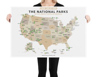 National Parks Map Poster (24x36)