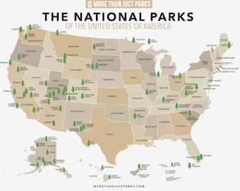 National Parks Map (8.5x11) Digital Download