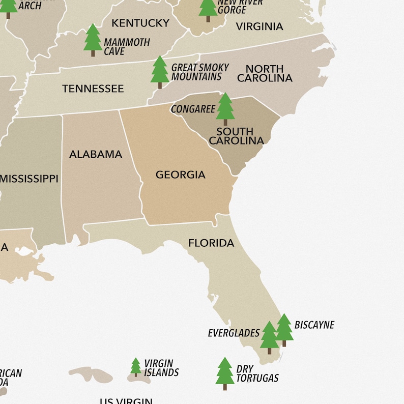 US National Parks Map Digital Download by More Than Just Parks - High