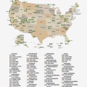 National Parks Checklist Poster by More Than Just Parks Museum-Quality Matte Print, US Park Guide image 2