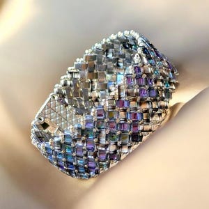 Handmade Miyuki Bracelet | Trendy Tila Beads Jewelry | Minimalist Crystal Herringbone Bracelet