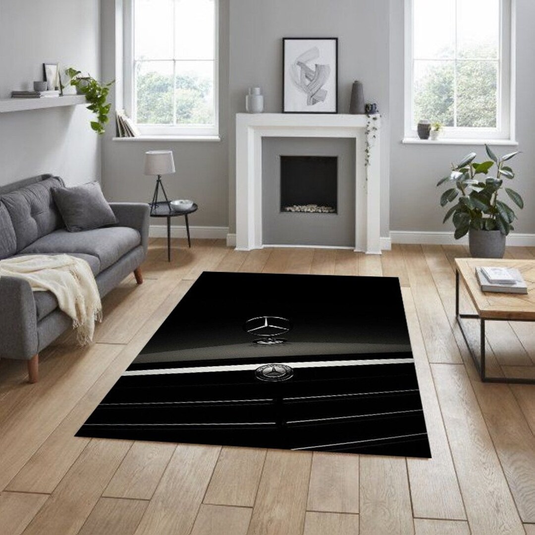 Mercedes Rug for Garage, Carpet for Your Apartment, Hobby Room Rug, Man