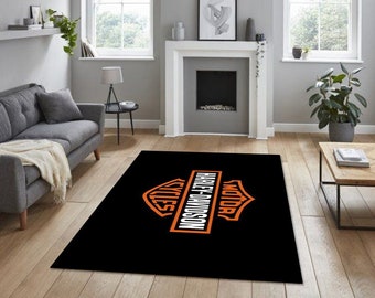 Harley Davidson rechteckiger Teppich, für Garage, Teppich für Ihre Wohnung, Hobbyraumteppich, Teppich für Väter, für Ihren Arbeitsplatz,