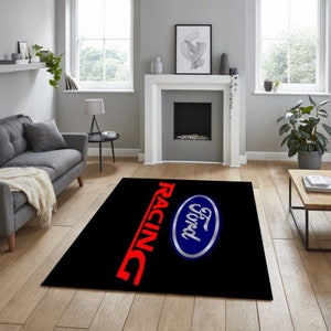 ford racıng rectangular carpet, for garage, carpet for your apartment, hobby room rug, man cave rug, for fathers, for r workplace, birthday
