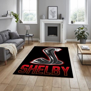 Shelby mustang rug, for garage, carpet for your apartment, hobby room rug, man cave rug