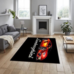 Lamborghini rectangular carpet, for garage, carpet for your apartment, hobby room rug, man cave rug, for fathers, for your workplace,