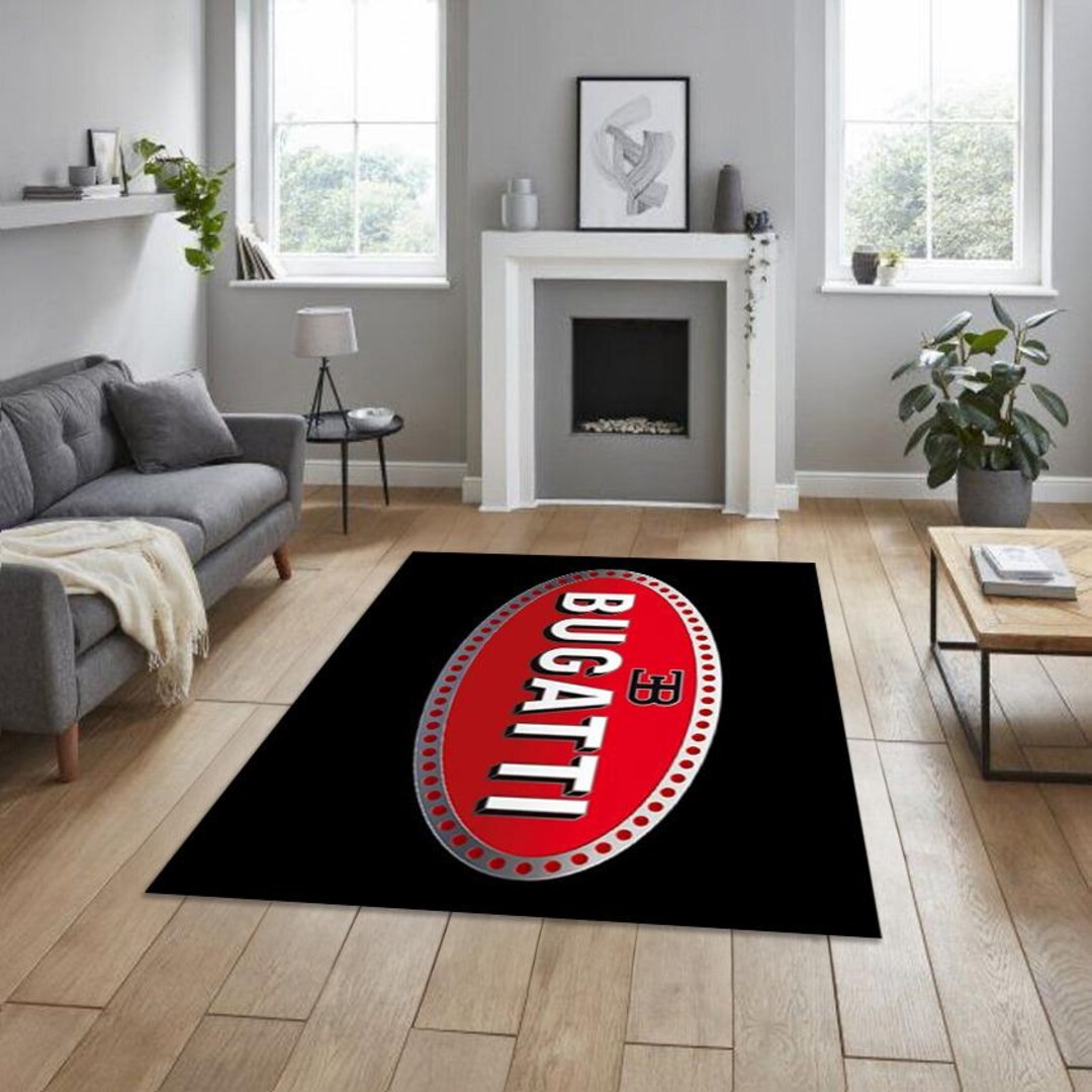 Bugatti Logo Rectangular Carpet, Men's Cave Carpet, Living Room Carpet ...