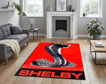 Shelby Mustang Cobra Rug,  man cave, For fathers, living room rug, office rug, birthday gift, for game rooms, custom design, decorative rug,