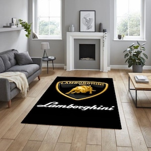 Lamborghini rectangular carpet, for garage, carpet for your apartment, hobby room rug, man cave rug, for fathers, for your workplace,
