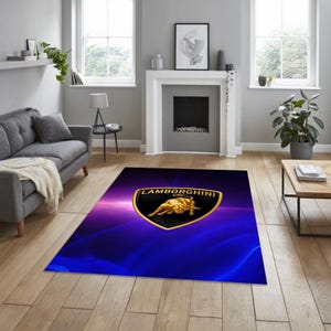 Lamborghini rectangular carpet, for garage, carpet for your apartment, hobby room rug, man cave rug, for fathers, for your workplace,