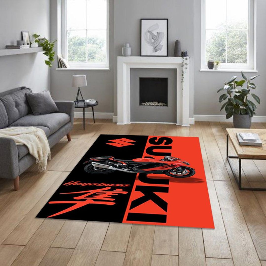Hayabusa Logo Garage Rug: Automotive Man Cave Decor - Etsy