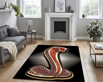 Shelby Mustang Cobra Rug,  man cave, For fathers, living room rug, office rug, birthday gift, for game rooms, custom design, decorative rug,