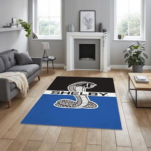 Shelby mustang rug, for garage, carpet for your apartment, hobby room rug, man cave rug