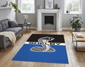 Shelby Mustang Cobra Rug,  man cave, For fathers, living room rug, office rug, birthday gift, for game rooms, custom design, decorative rug,