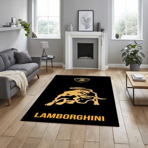 Lamborghini rectangular carpet, for garage, carpet for your apartment, hobby room rug, man cave rug, for fathers, for your workplace,