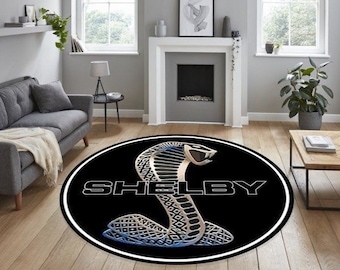 Shelby Mustang Cobra Rug,  man cave, For fathers, living room rug, office rug, birthday gift, for game rooms, custom design, decorative rug,