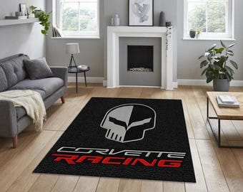 Corvette  logo rectangular carpet, for garage, carpet for your apartment, hobby room rug, man cave rug, for fathers, for your workplace,