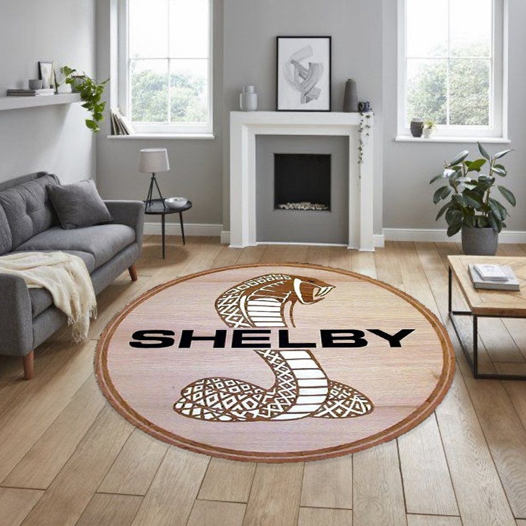 Shell Garage Rug Shelby Mustang Rug, Man Cave Garage Decor - Etsy