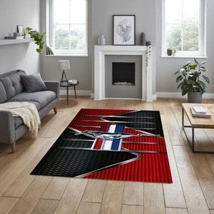 Ford mustang  logo  rug, for garage, carpet for your apartment, hobby room rug, man cave rug