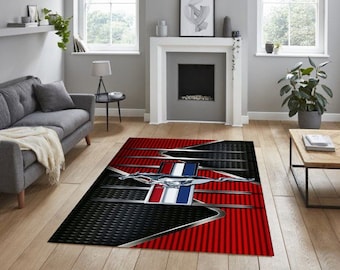 Ford mustang  logo  rug, for garage, carpet for your apartment, hobby room rug, man cave rug