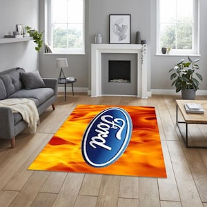 Ford logo rectangular rug, for garage, carpet for your apartment, hobby room rug, man cave rug