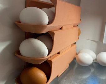 3D Printed Modular Egg Holder - Stackable Kitchen Egg Organizer - Modern Refrigerator Egg Storage - Eco-Friendly Egg Rack