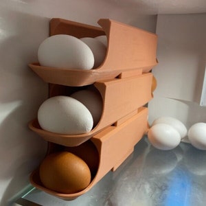 3D Printed Modular Egg Holder - Stackable Kitchen Egg Organizer - Modern Refrigerator Egg Storage - Eco-Friendly Egg Rack