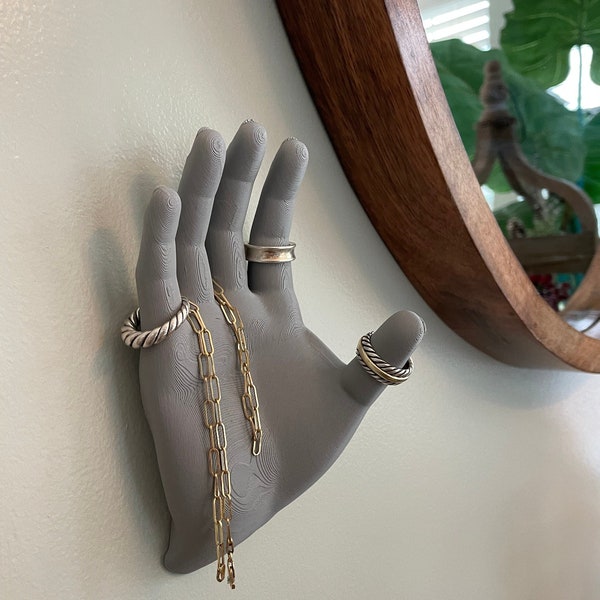 Wall-Mounted Hand Sculpture Jewelry Holder - Chic Ring & Bracelet Organizer Display