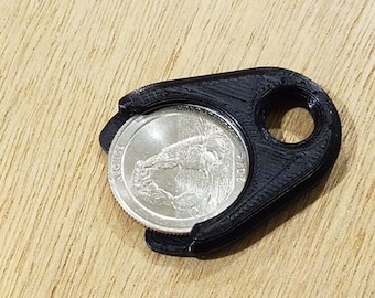 Shopping Cart Coin Holder Keychain | Fits U.S. Quarter
