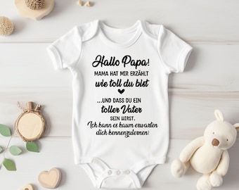 Babybody Hallo Papa Schwangerschaft verkünden / Babybody personalisiert / Du wirst Papa Body / Schwangerschaft verkünden / Vatertag Body