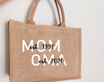 Personalisierte Jutetasche MOM OMA | Markttasche | Geschenk | Individuelle Geschenke | Muttertag | Geschenk für Mama | Muttertagsgeschenk