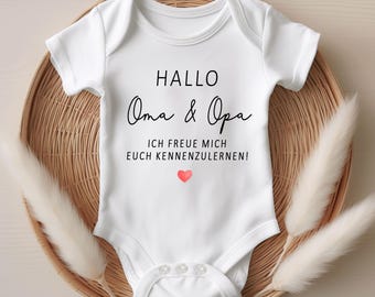 Baby bodysuit Hello Grandma & Grandpa RED / Pregnancy announcement / Pregnancy announcement / You're going to be Grandma and Grandpa bodysuit / You're going to be an aunt and uncle