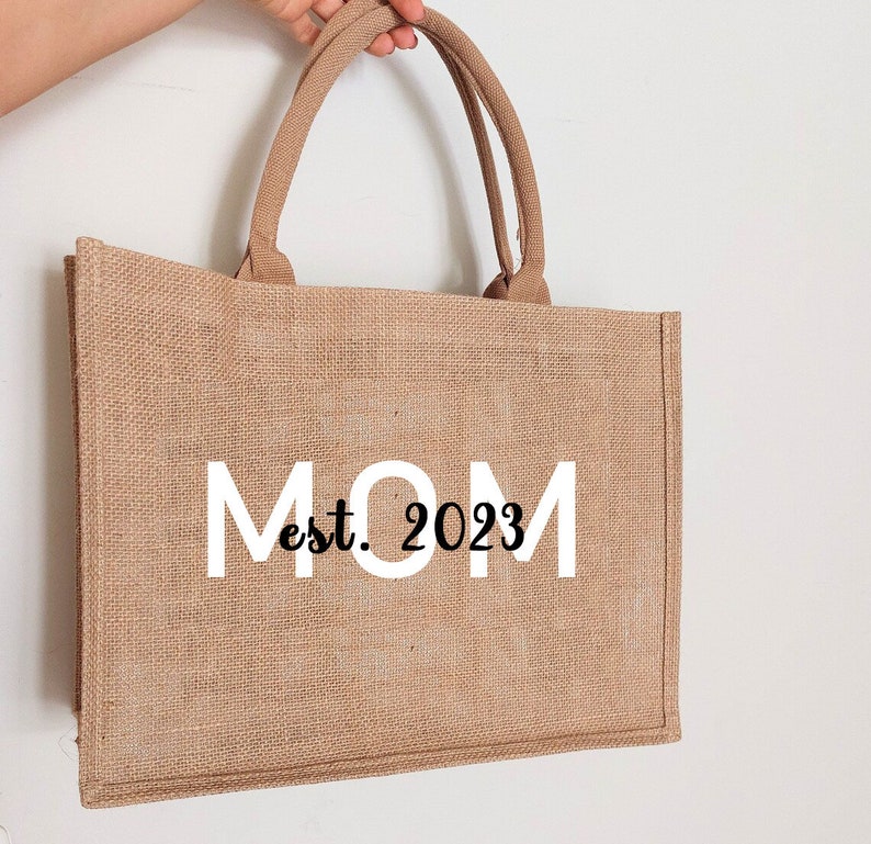 Sac en jute personnalisé MAMAN GRAND-MA Sac de marché Cadeau Cadeaux personnalisés Fête des Mères Cadeau pour maman Cadeau fête des mères image 2